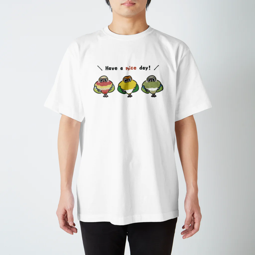 ねぐせSHOPのシロハラちゃんとウロコちゃんたち Regular Fit T-Shirt