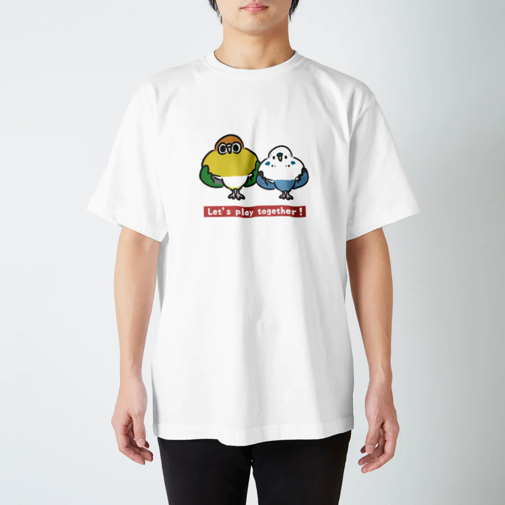 ねぐせSHOPのシロハラちゃんとセキセイちゃん Regular Fit T-Shirt