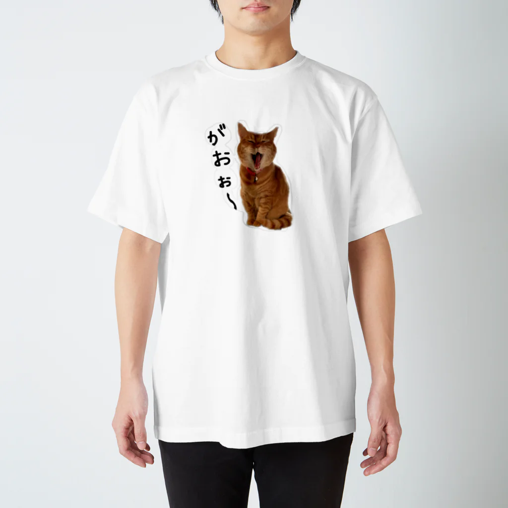 ぬこヌッコロ(猫谷櫂人)のがおお〜おばあちゃん猫 スタンダードTシャツ