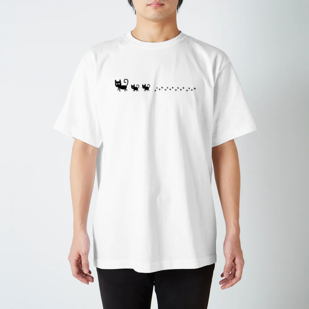 ねこまちランドのおさんぽ猫トコトコクロ　 Regular Fit T-Shirt