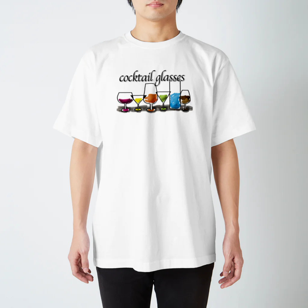 sari'sのカクテルグラス/Cocktail Glasses Regular Fit T-Shirt