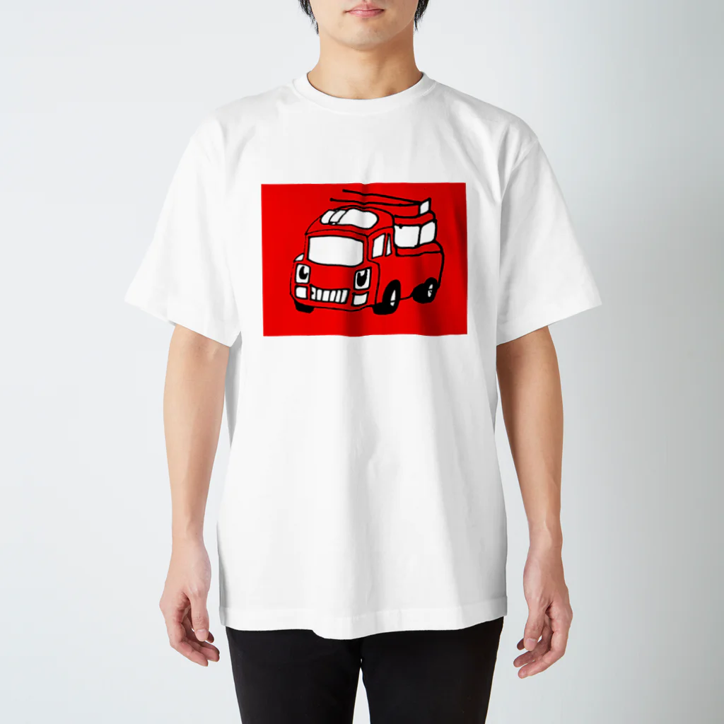 音楽とゆるキャラの消防車 Regular Fit T-Shirt