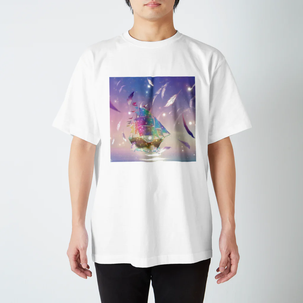 星野敬児(つぼぼ)の七色の帆船シャツ スタンダードTシャツ