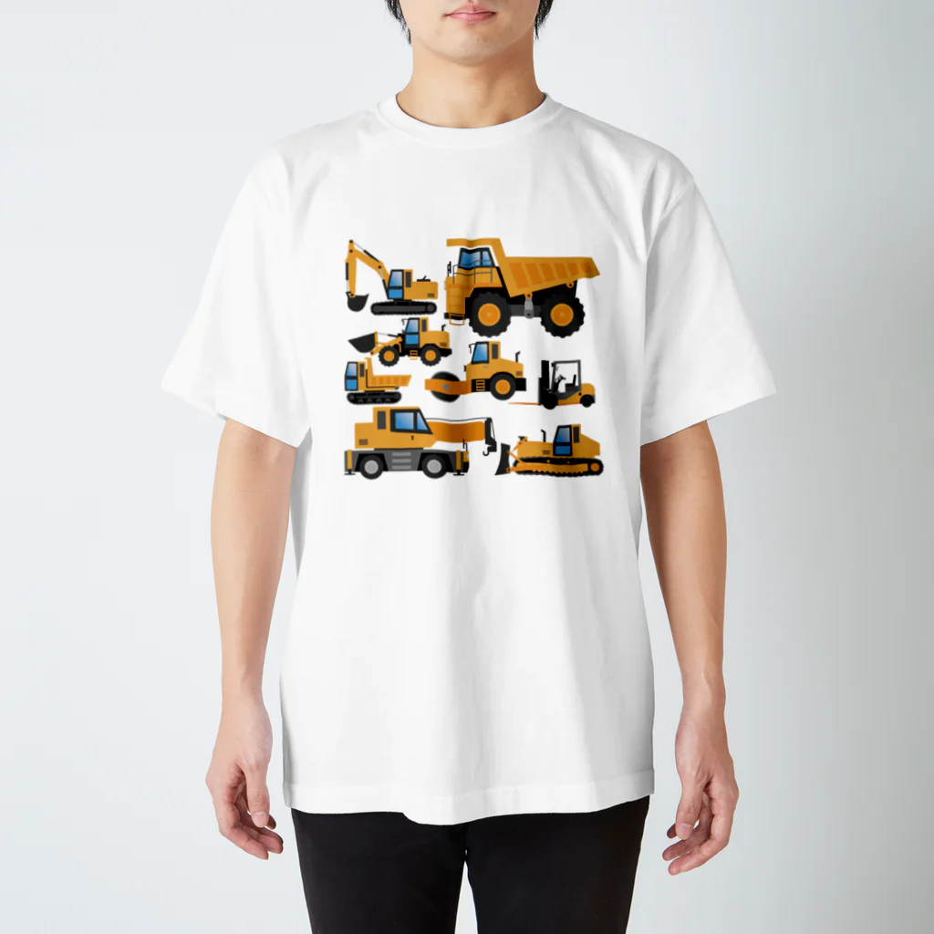 働く車・乗り物Tシャツ／KK商店のいろんな重機 Regular Fit T-Shirt