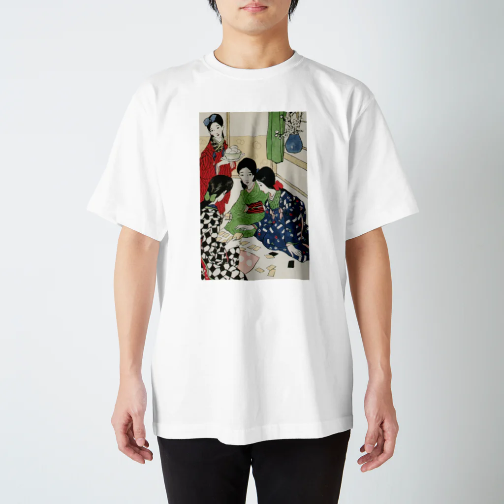 大正ロマン・昭和モダンの竹久夢二 「かるた会」　美人画 Regular Fit T-Shirt