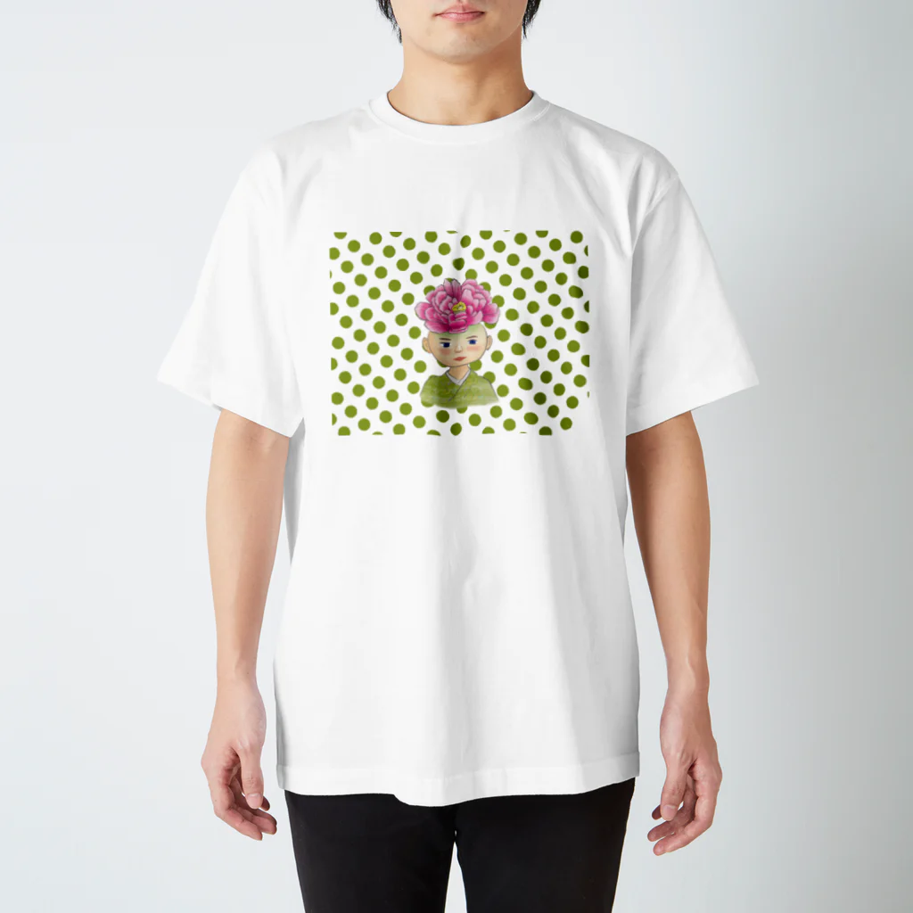 TotoyaのBotan green Dotto スタンダードTシャツ