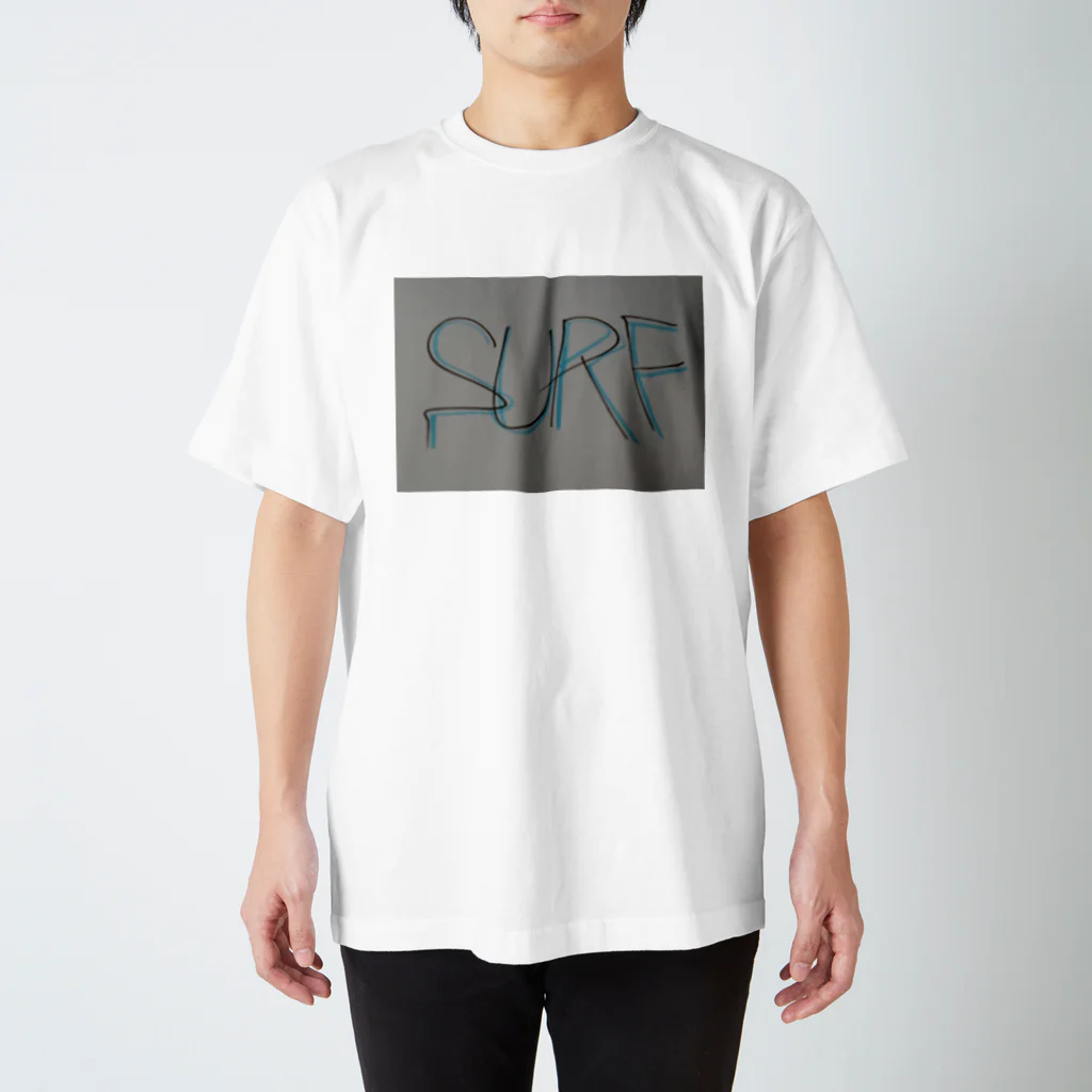 SURF810のSURF 文字(青影) Regular Fit T-Shirt