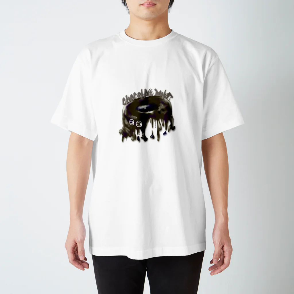 とーる 🇯🇵akabeco/animals/graffitiのカバード　チョコレートドーナツ スタンダードTシャツ