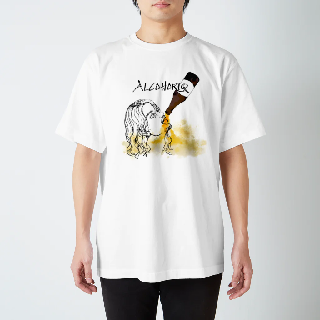 脳筋コンクリート収容所のALCOHOLIQ beer スタンダードTシャツ