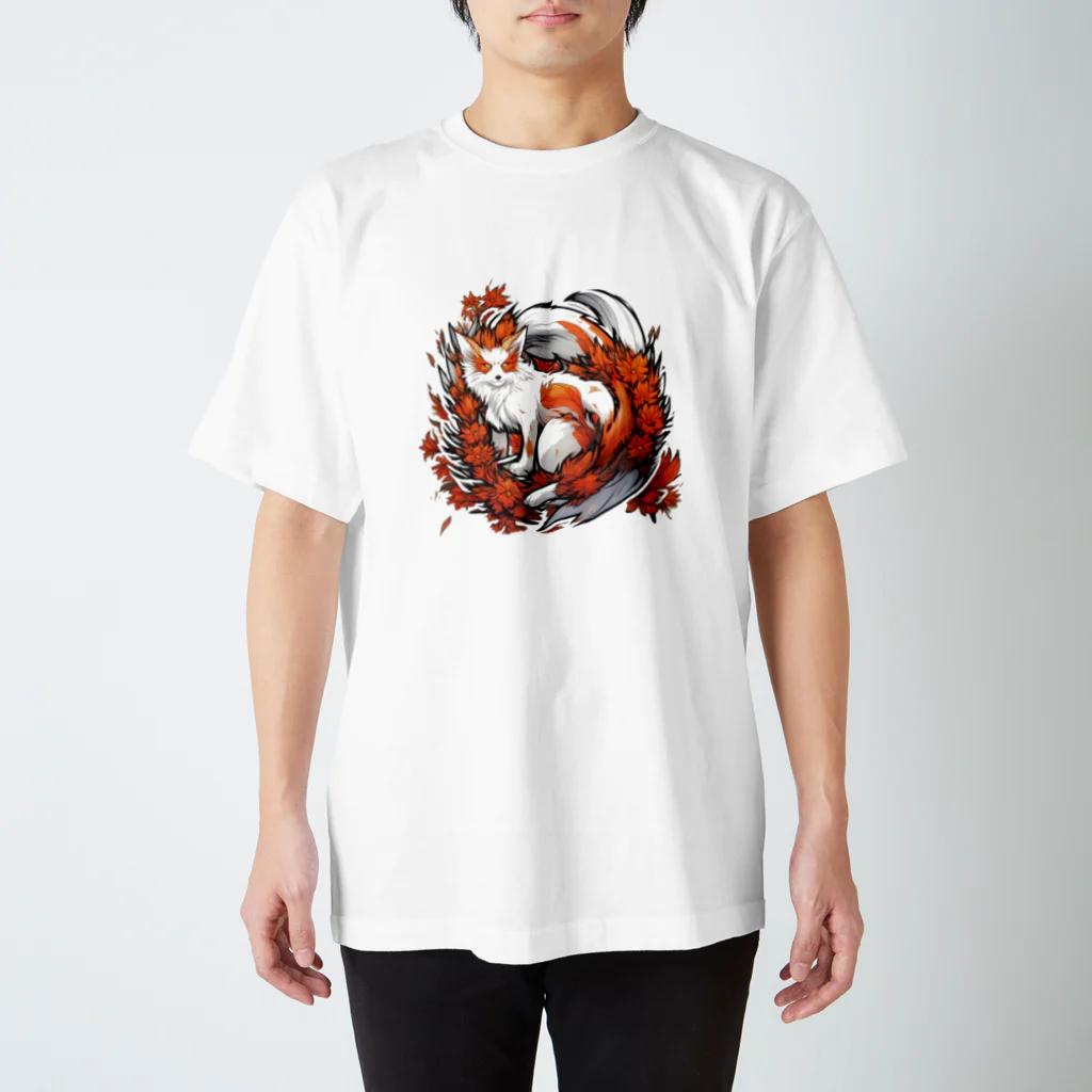 BENNY’S SHOPの花狐 Regular Fit T-Shirt