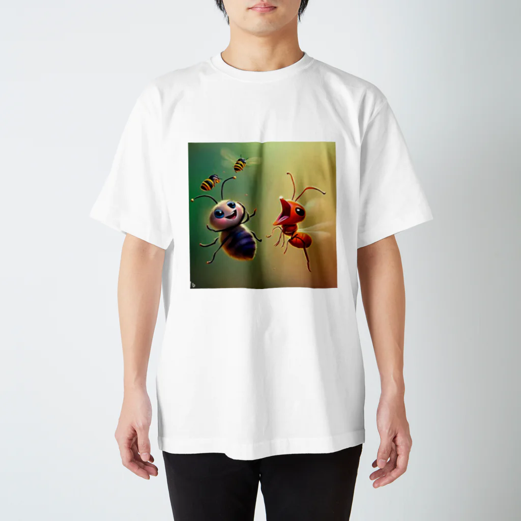 アートリィの踊るハチと歌うアリ スタンダードTシャツ