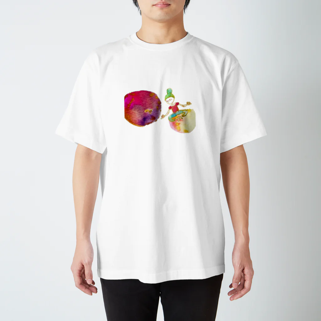 onmycolorの楽描き店のそばかすこちゃん on ball スタンダードTシャツ