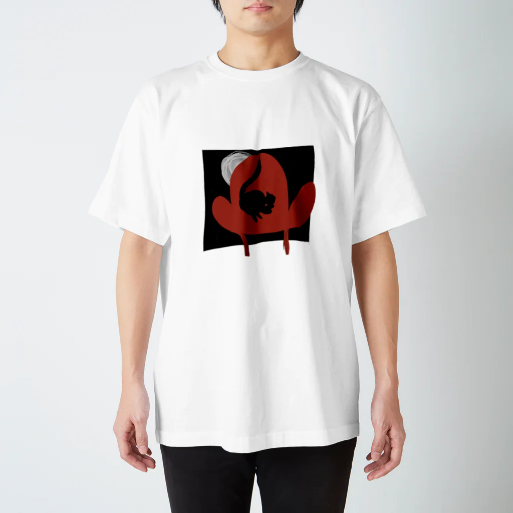 cats-houseのNight-red-CAT スタンダードTシャツ