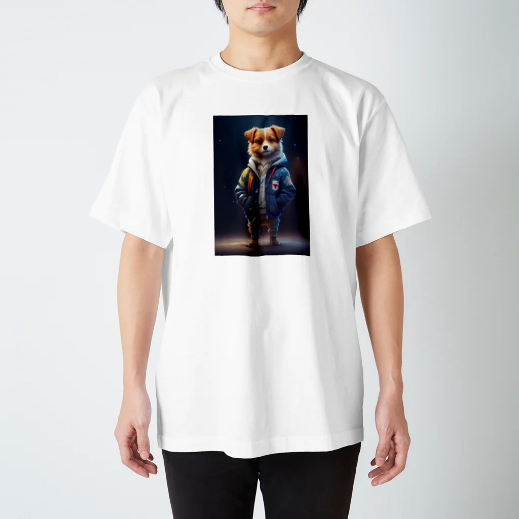 🔥AI art shop🔥のやんちゃな学生風の子犬 Regular Fit T-Shirt