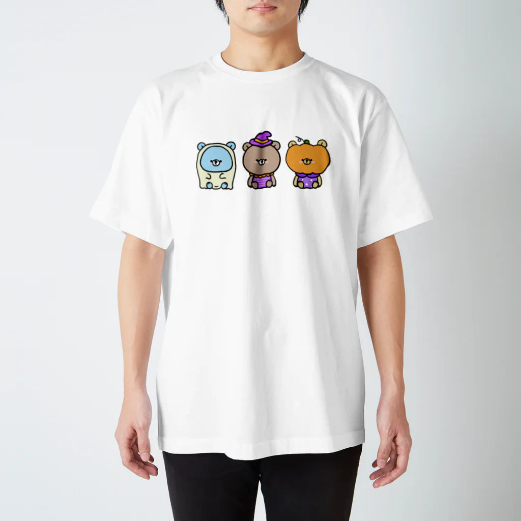 くまこのハロウィンくまトリオ Regular Fit T-Shirt