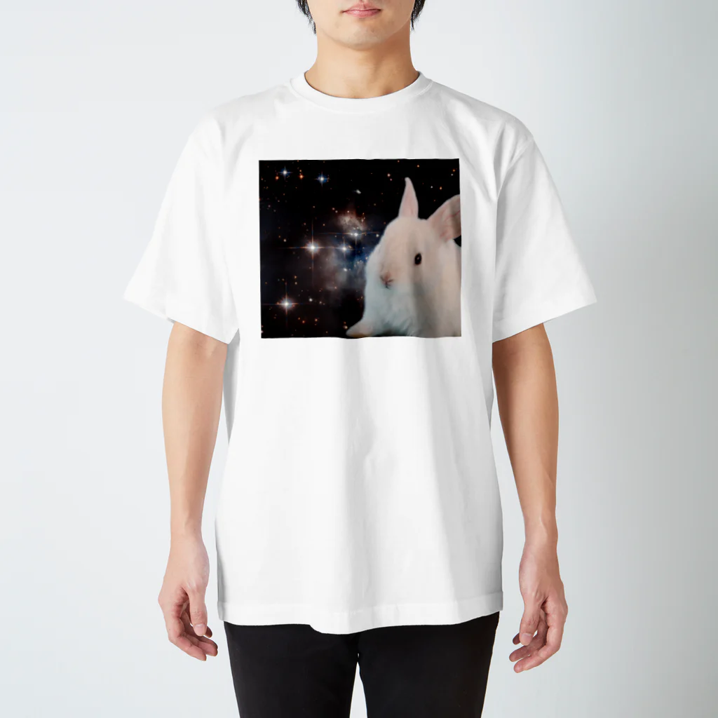 宇宙動物園の宇宙白うさぎ Regular Fit T-Shirt