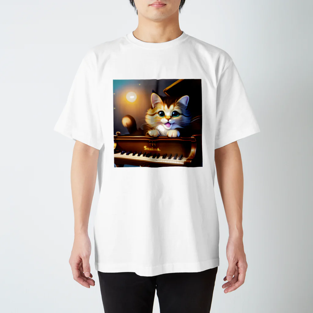 kitten pianistの子猫ピアニスト-1 Regular Fit T-Shirt