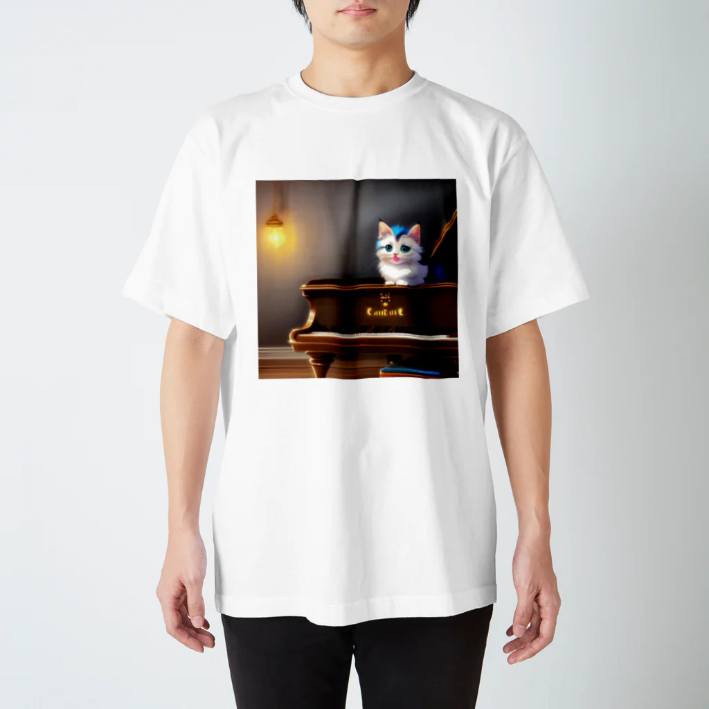 kitten pianistの子猫ピアニスト-2 スタンダードTシャツ