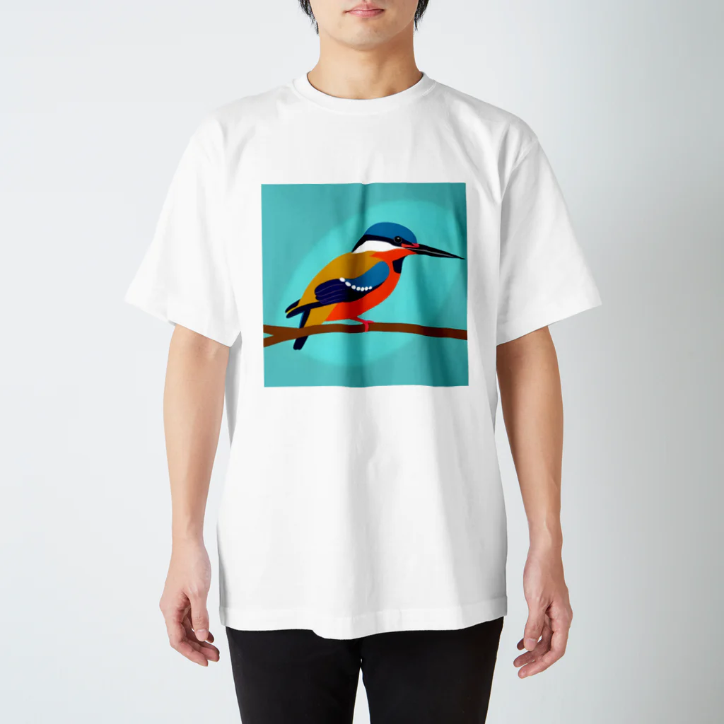 SHININGのカワセミのイラストグッズ Regular Fit T-Shirt