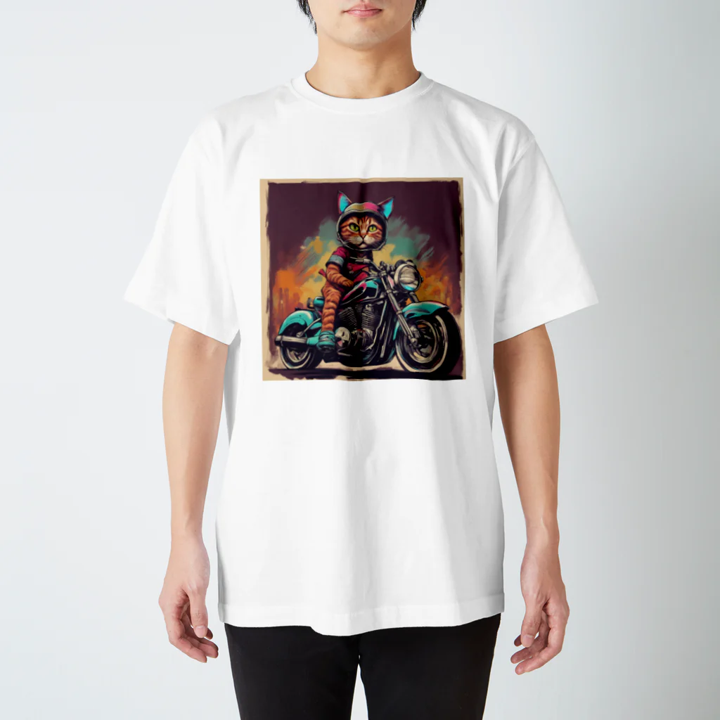 NECOSUIの猫ライダー スタンダードTシャツ