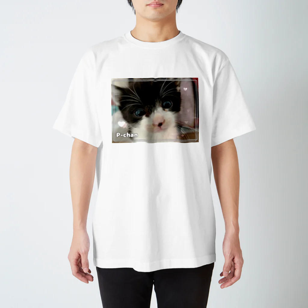 nekousagi*∩..∩の保護猫うるうるPちゃん スタンダードTシャツ