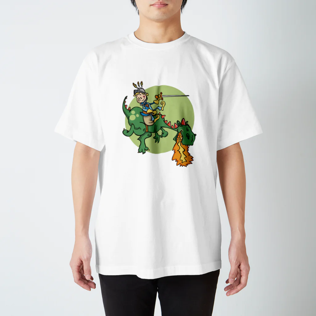 mumusのドラゴン騎士のイラストグッズ スタンダードTシャツ