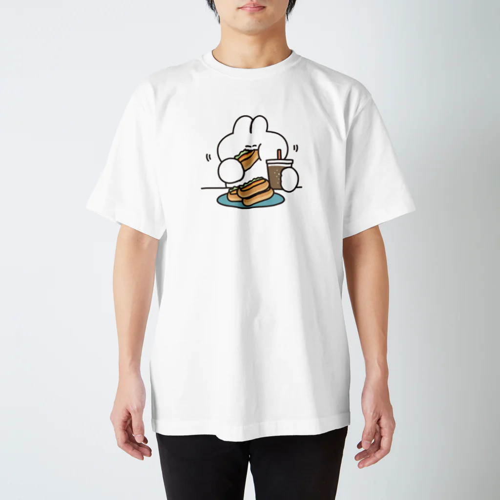 ナポリのSUZURIのホットドックとうさちゃん スタンダードTシャツ