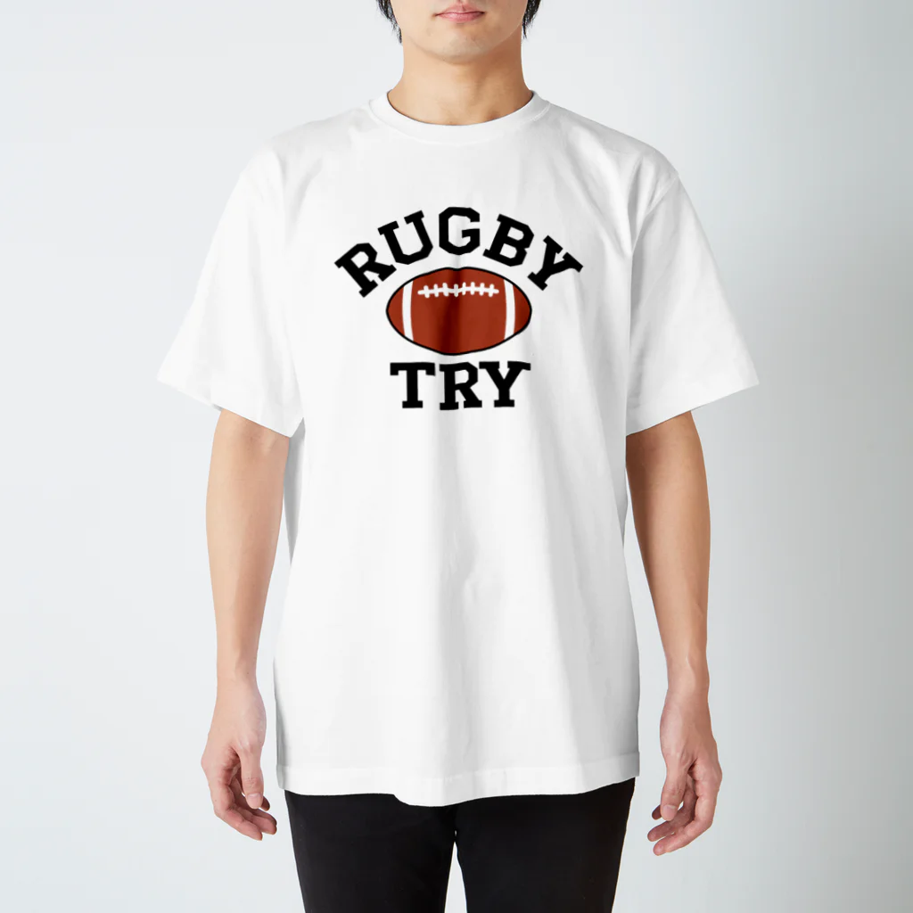 sports_tower スポーツタワーのラグビー・RUGBY・グッズ・デザイン・楕円形ボール・イラスト・スポーツ・Tシャツ・男子・女子・かっこいい・かわいい・選手・ラガーマン・インゴール・ラグビーユニオン・ラグビーリーグ Regular Fit T-Shirt