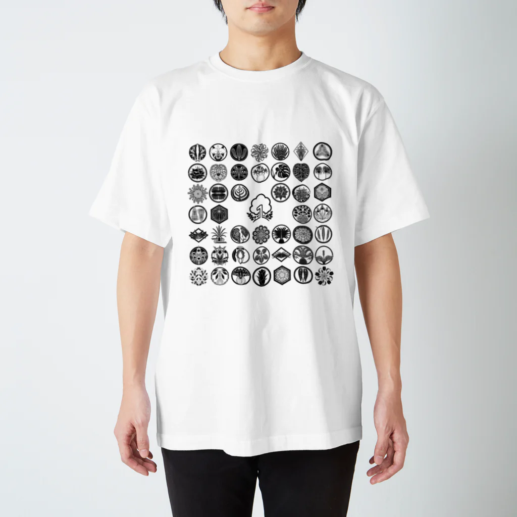 no1-plantaeの観葉家紋 四角 スタンダードTシャツ