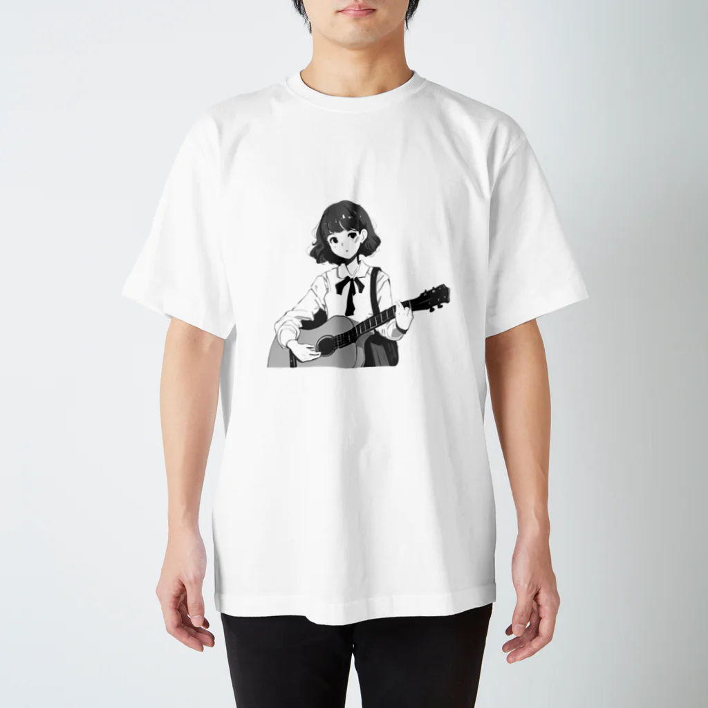 らいくん♢おしゃれ好き♢のギターを弾く女の子 スタンダードTシャツ