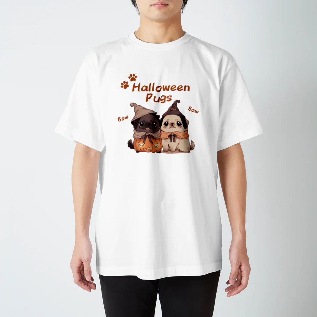 アニまるんズのゆるかおアニまるんズ（パグ）Halloween Pugs スタンダードTシャツ