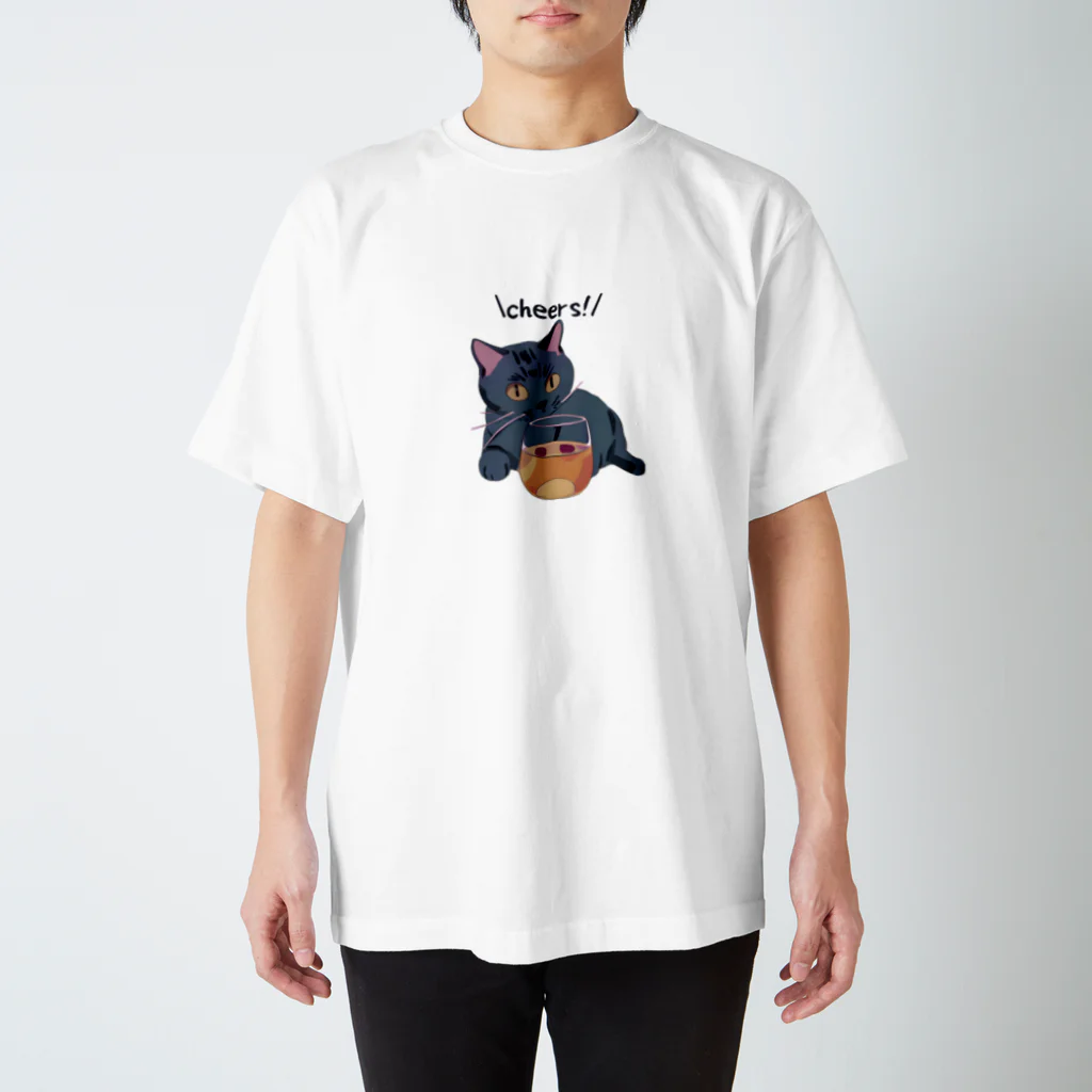 YDRの酔いどれにゃんこ Regular Fit T-Shirt