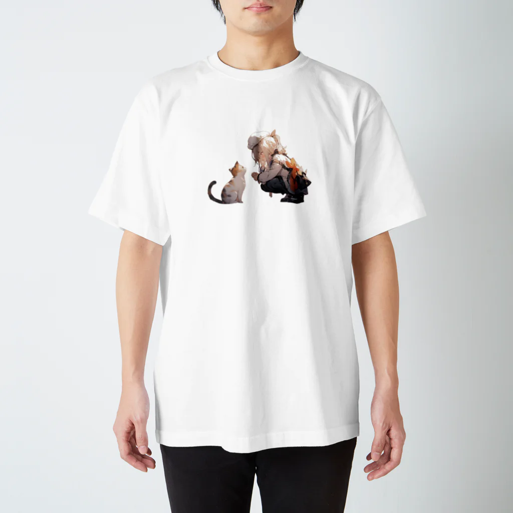 GratitudeGlow GlobalのNeko chan と　姫様 Regular Fit T-Shirt