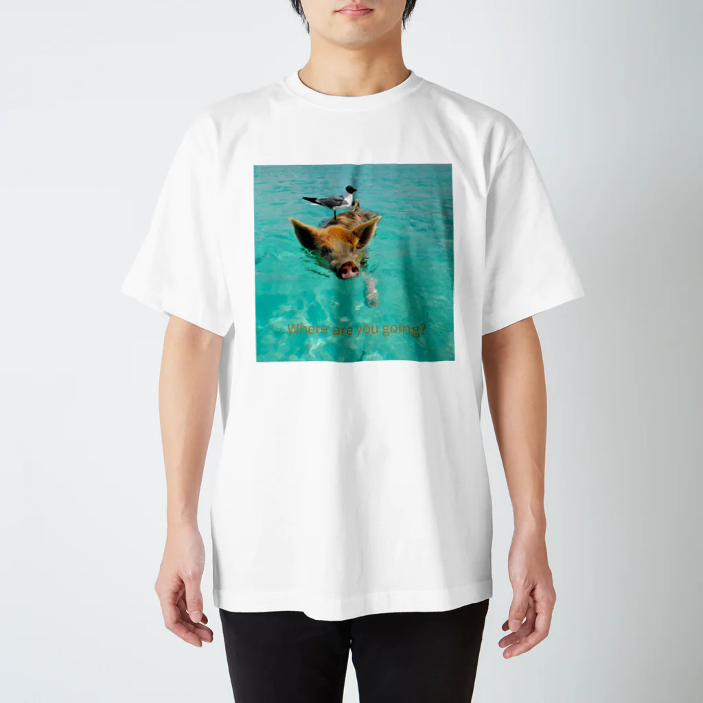 MOMOTAKAショップの海のかけら - ピグとバード Regular Fit T-Shirt