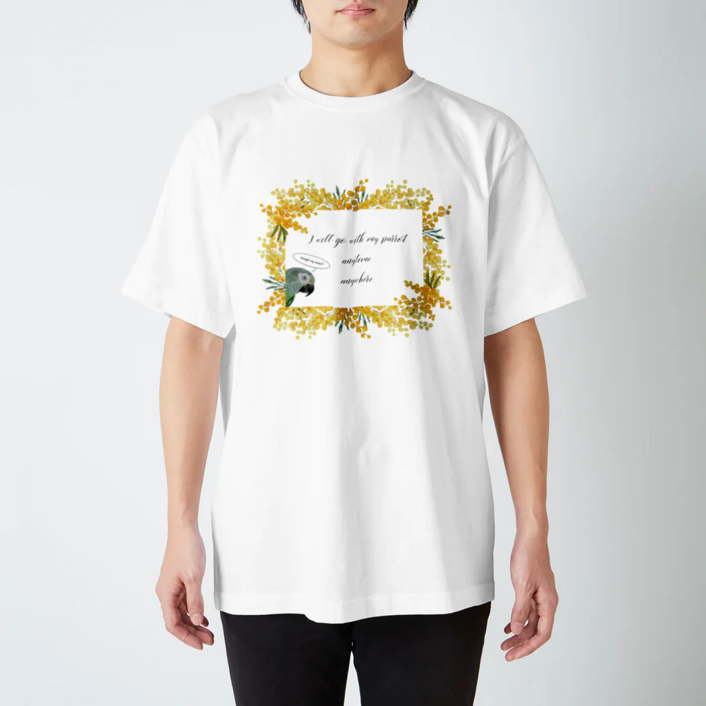 mariechan_koboの077 go with シモフリインコ  Regular Fit T-Shirt