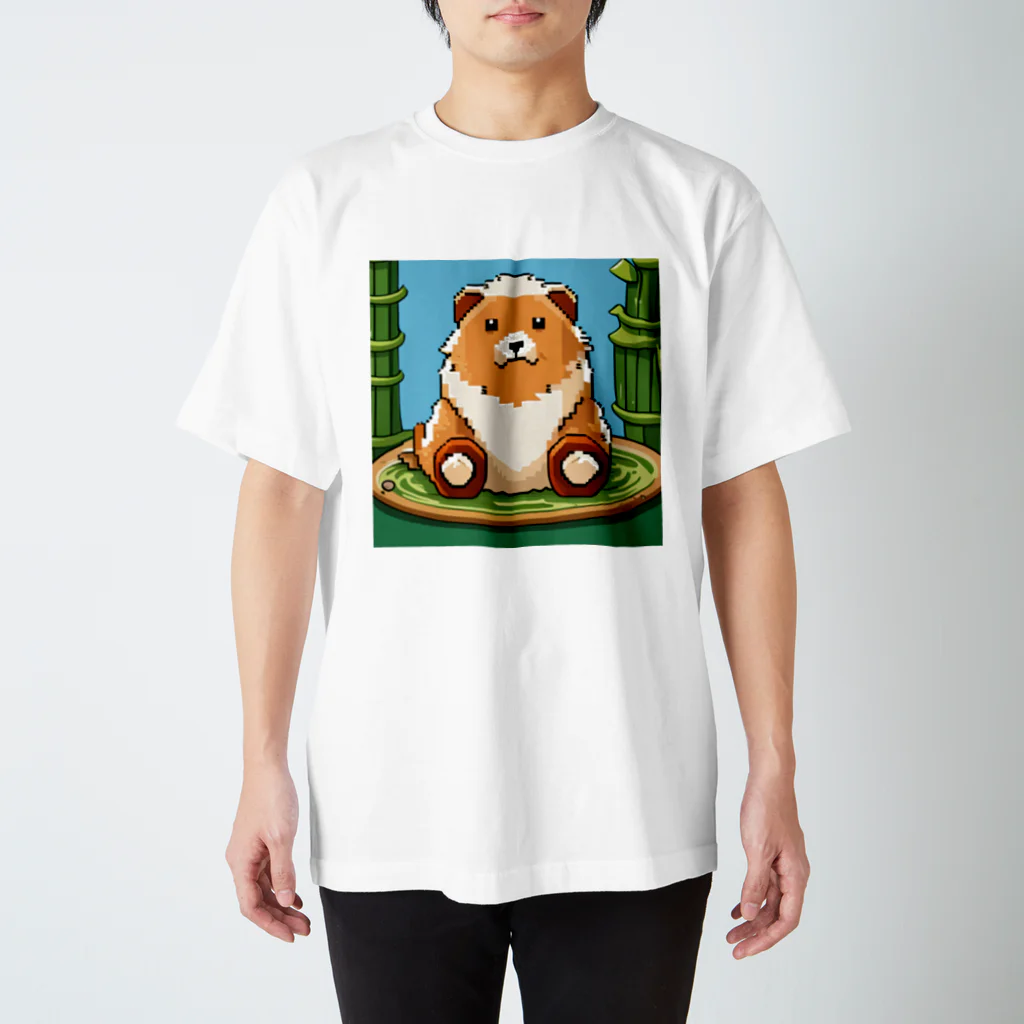 動物マニアのドット絵ショップのドット絵の可愛いクマちゃん🐻🎋 Regular Fit T-Shirt