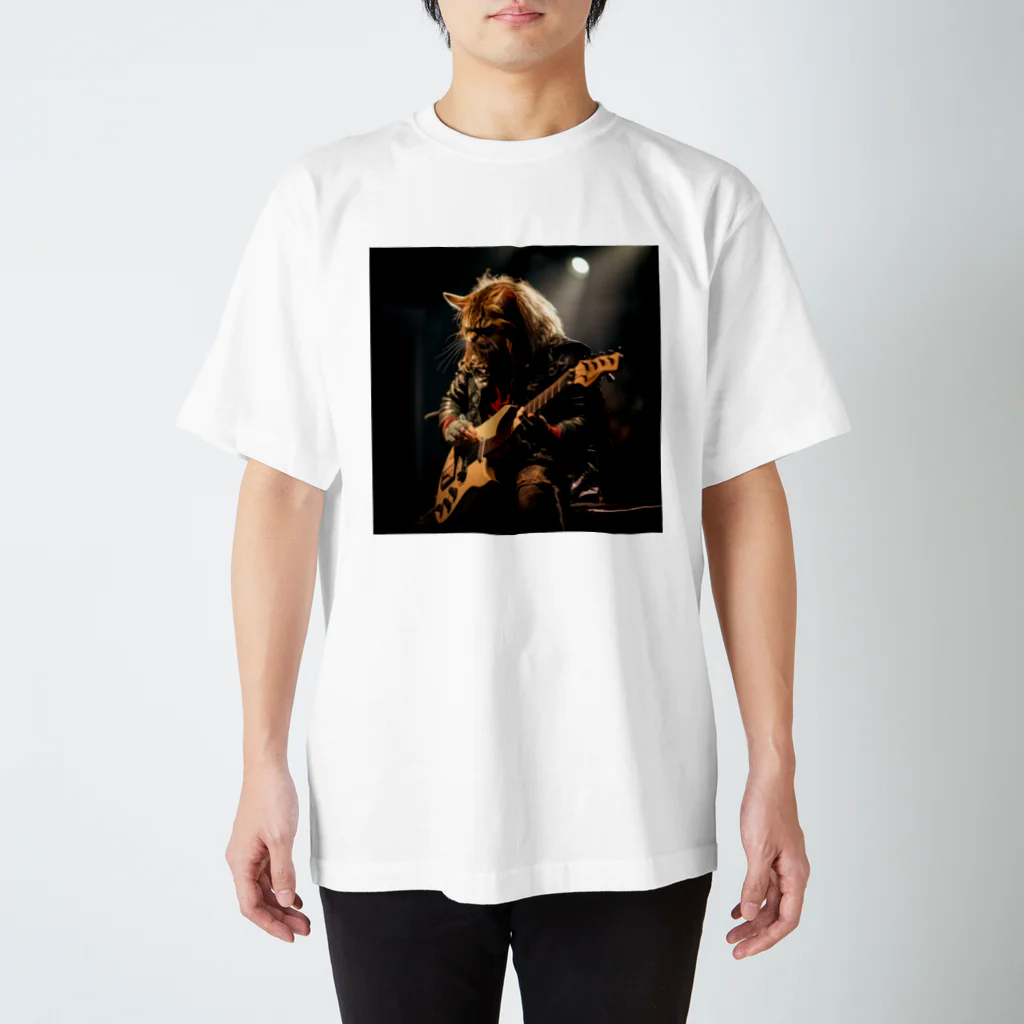 Gavi'sのRockなCat 猫ギターバージョン2 Regular Fit T-Shirt