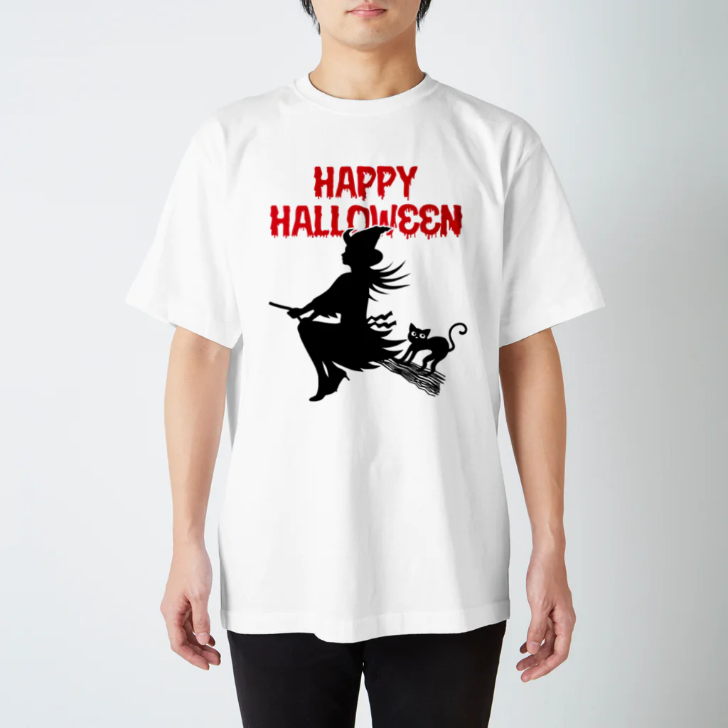 ねこふんじゃダメの魔女っ子猫のハッピーハロウィン スタンダードTシャツ