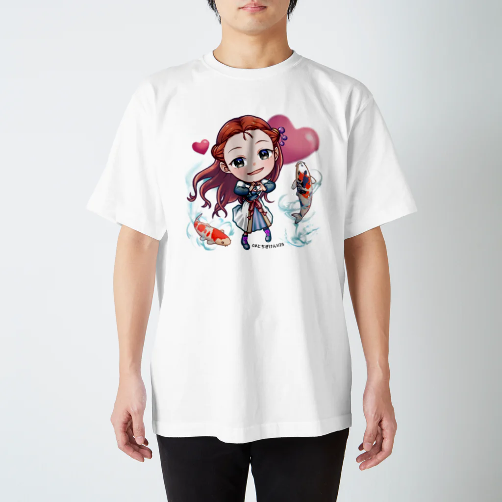 #とちぎけんV25 Official Shopの巴絵の巴波川に恋・鯉シリーズ スタンダードTシャツ