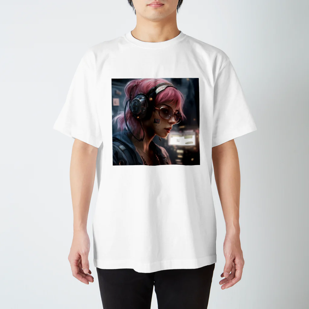 SONESONEのサイバーパンクシティの少女２ スタンダードTシャツ