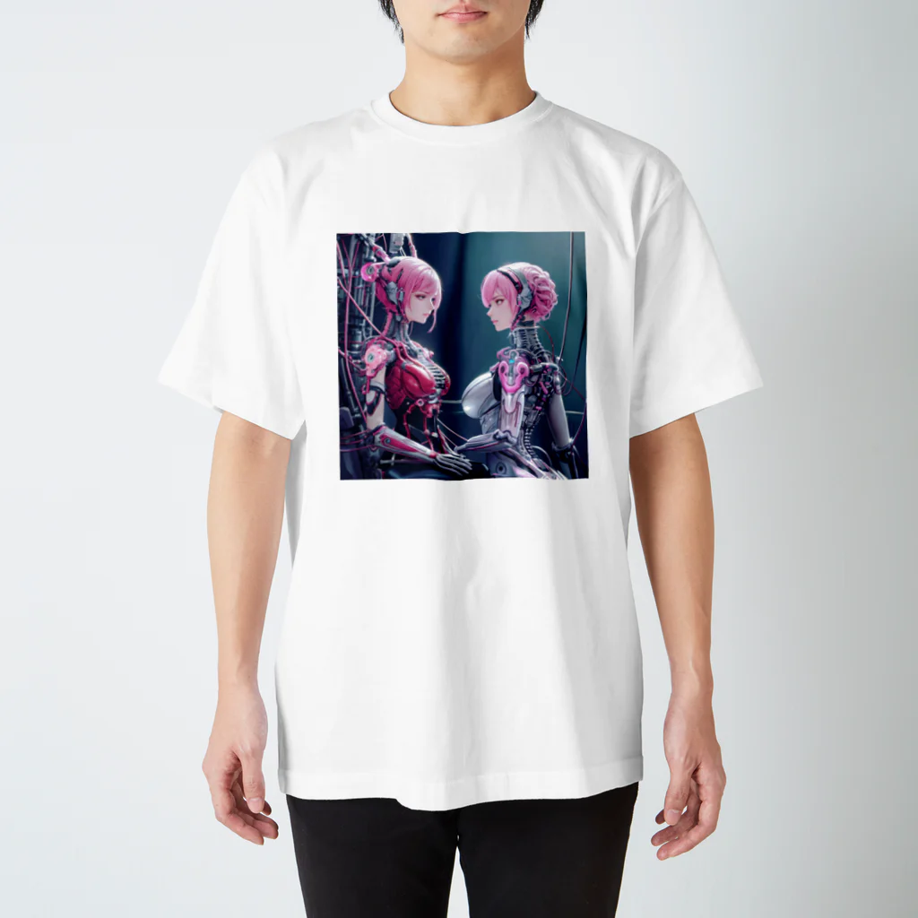 SONESONEの2人のピンクメカニカルガール Regular Fit T-Shirt