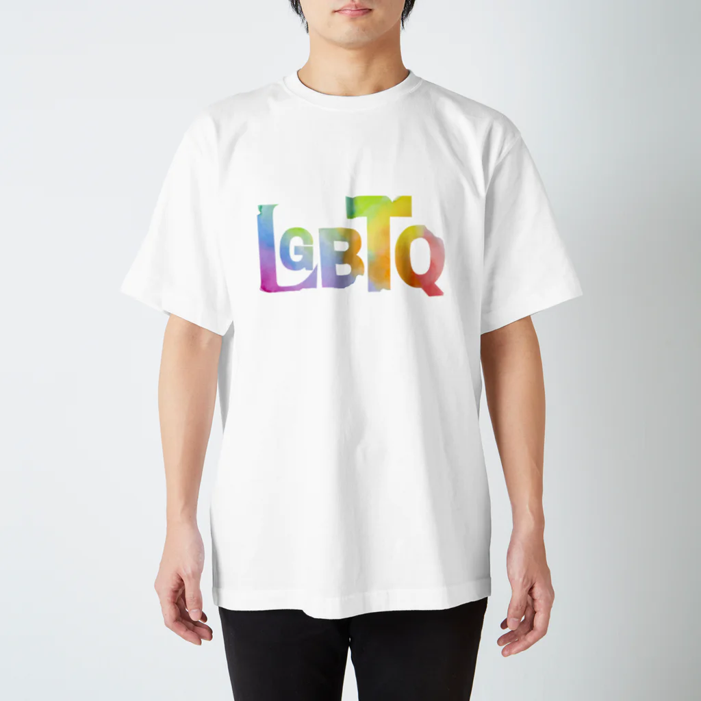 gay_lgbtのレインボーLGBTQロゴ Regular Fit T-Shirt