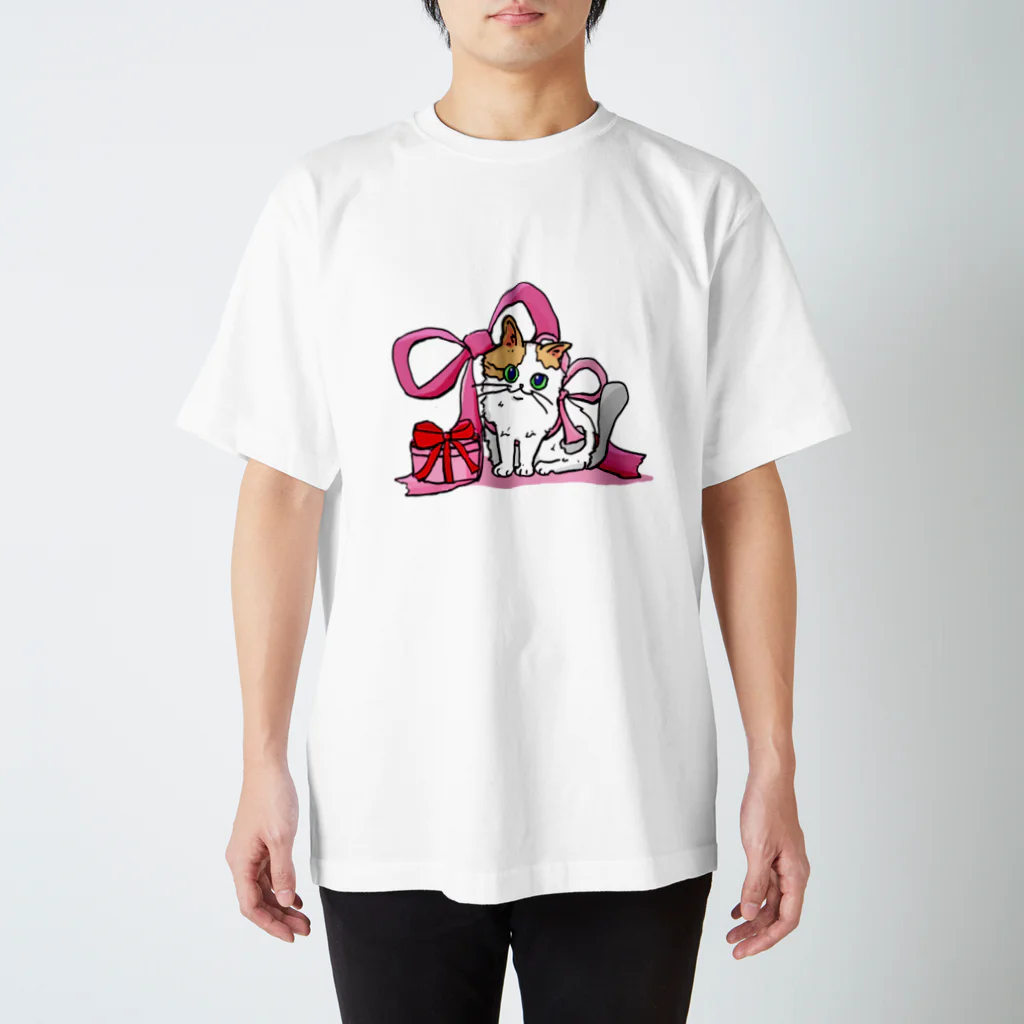 もちけらのリボン猫ちゃん スタンダードTシャツ