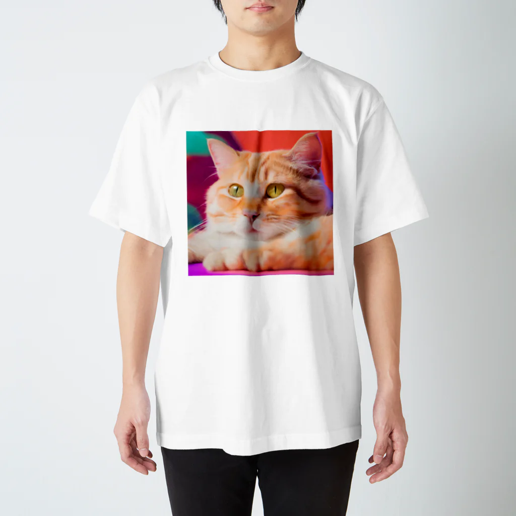 のぞかれ隊の写真で一言にゃん スタンダードTシャツ