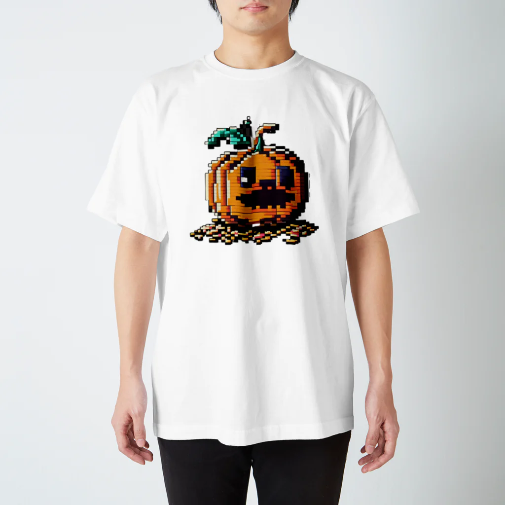 朱音琴音のドット絵のハロウィンかぼちゃのおばけ Regular Fit T-Shirt