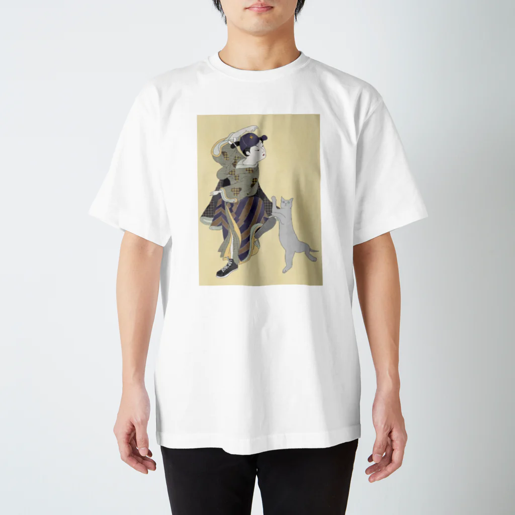 keeeeeep smilingの野球女子？ 踊るネコ Regular Fit T-Shirt