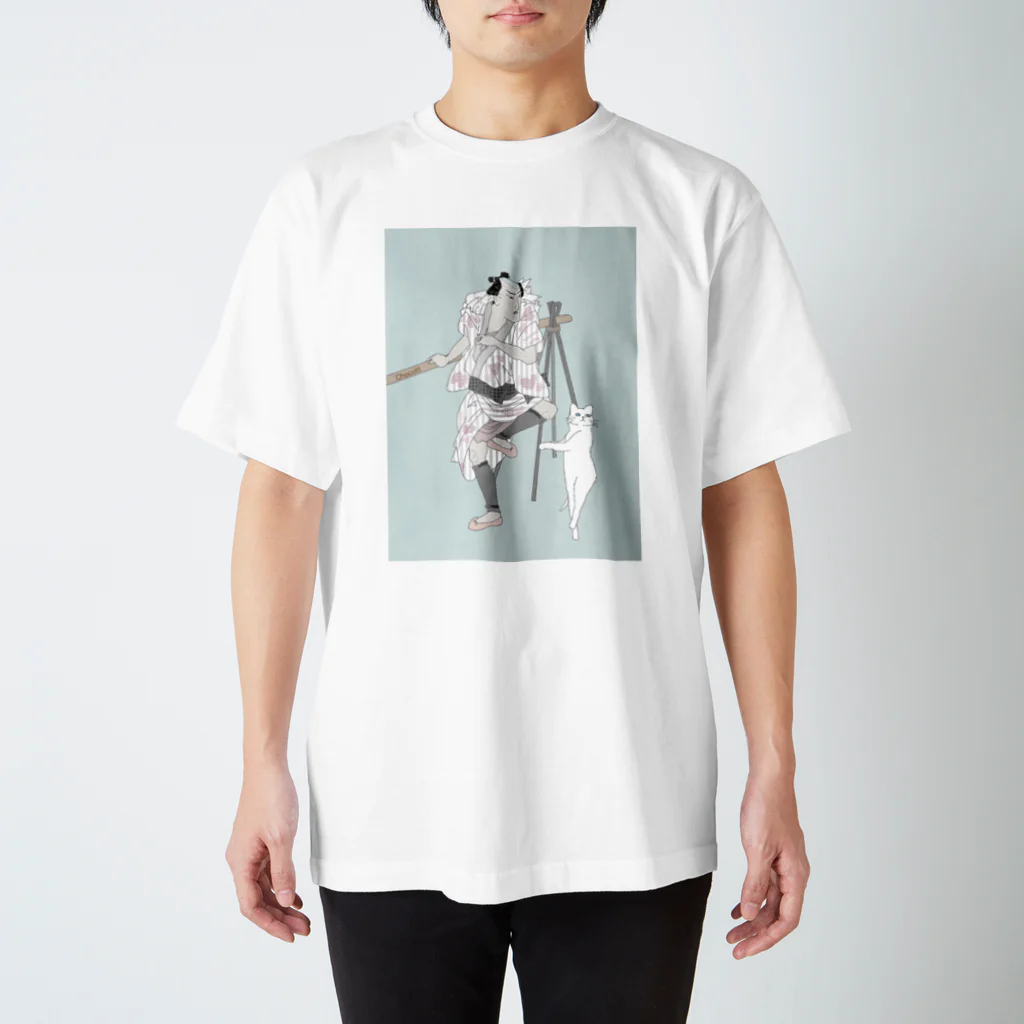 keeeeeep smilingのバレエ男子とバレエ猫 Regular Fit T-Shirt