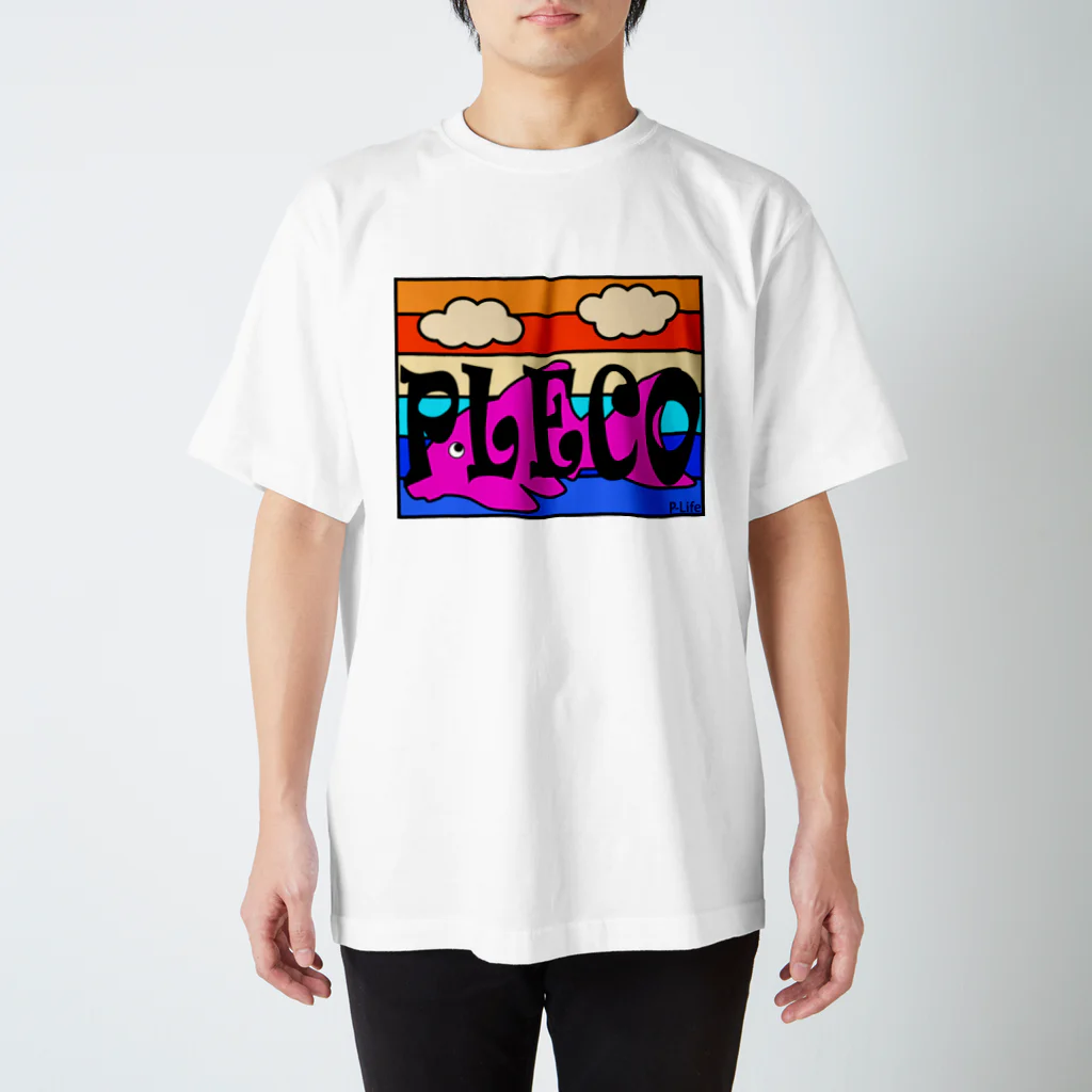 P-Life【プレコ暮らしのプレコグッズ】の【sunset pleco】 スタンダードTシャツ