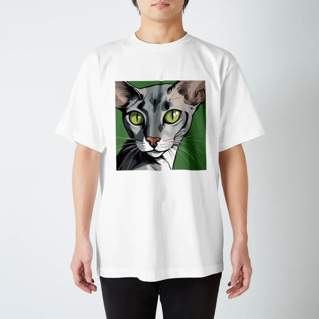 hakushopのオリエンタルショートヘア（猫） スタンダードTシャツ