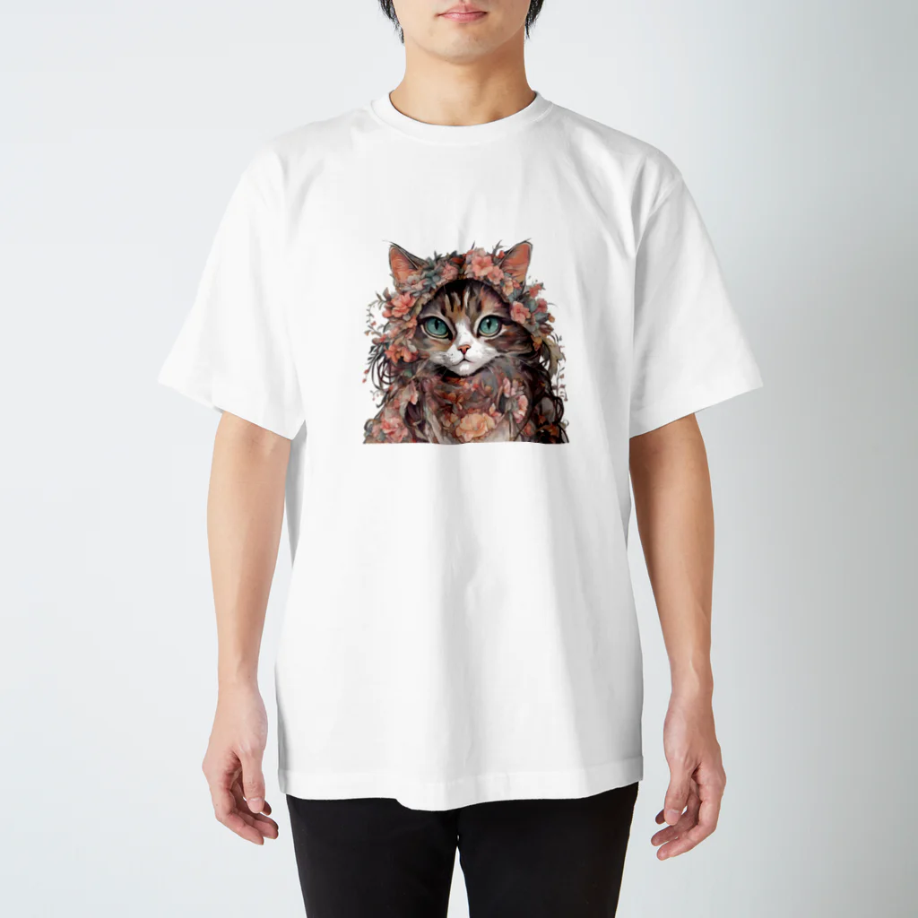 猫の憩い場の美人な猫 スタンダードTシャツ